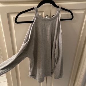 American Eagle grey long sleeve with shoulder cut outs. Size medium.
